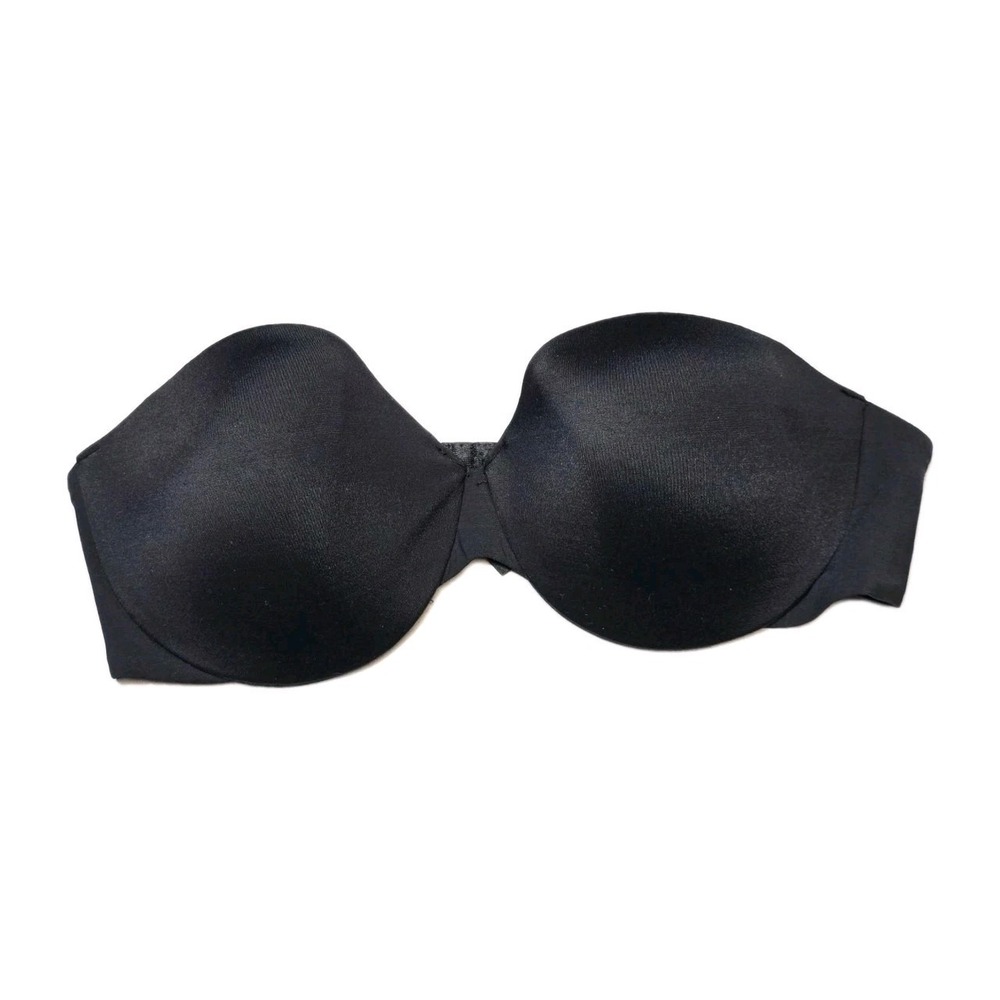 Victoria's Secret Ipex Strapless Bra Black Underwire‎ 36 B Lined Vintage